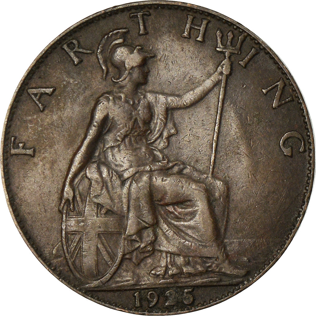 Coin, Great Britain, George V, Farthing, 1925, VF(30-35), Bronze, KM:808.2
