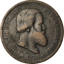 Moeda, Brasil, Pedro II, 20 Reis, 1870, F(12-15), Bronze, KM:474
