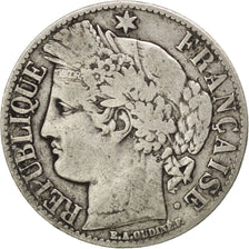 FRANCE, Cérès, Franc, 1871, Paris, KM #822.1, F(12-15), Silver, 23, Gadoury #465