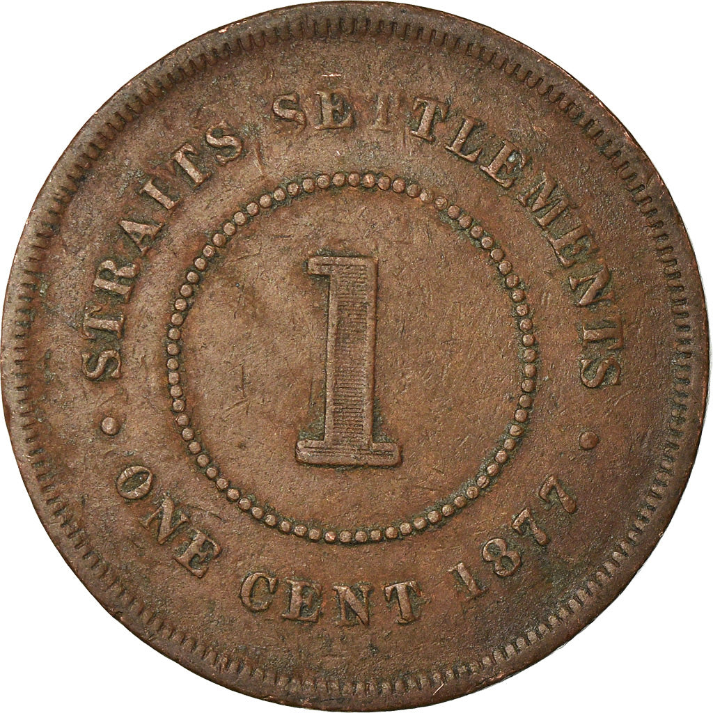 Münze, Straits Settlements, Victoria, Cent, 1877, SS, Kupfer, KM:9