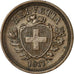 Coin, Switzerland, Rappen, 1917, Bern, EF(40-45), Bronze, KM:3.2
