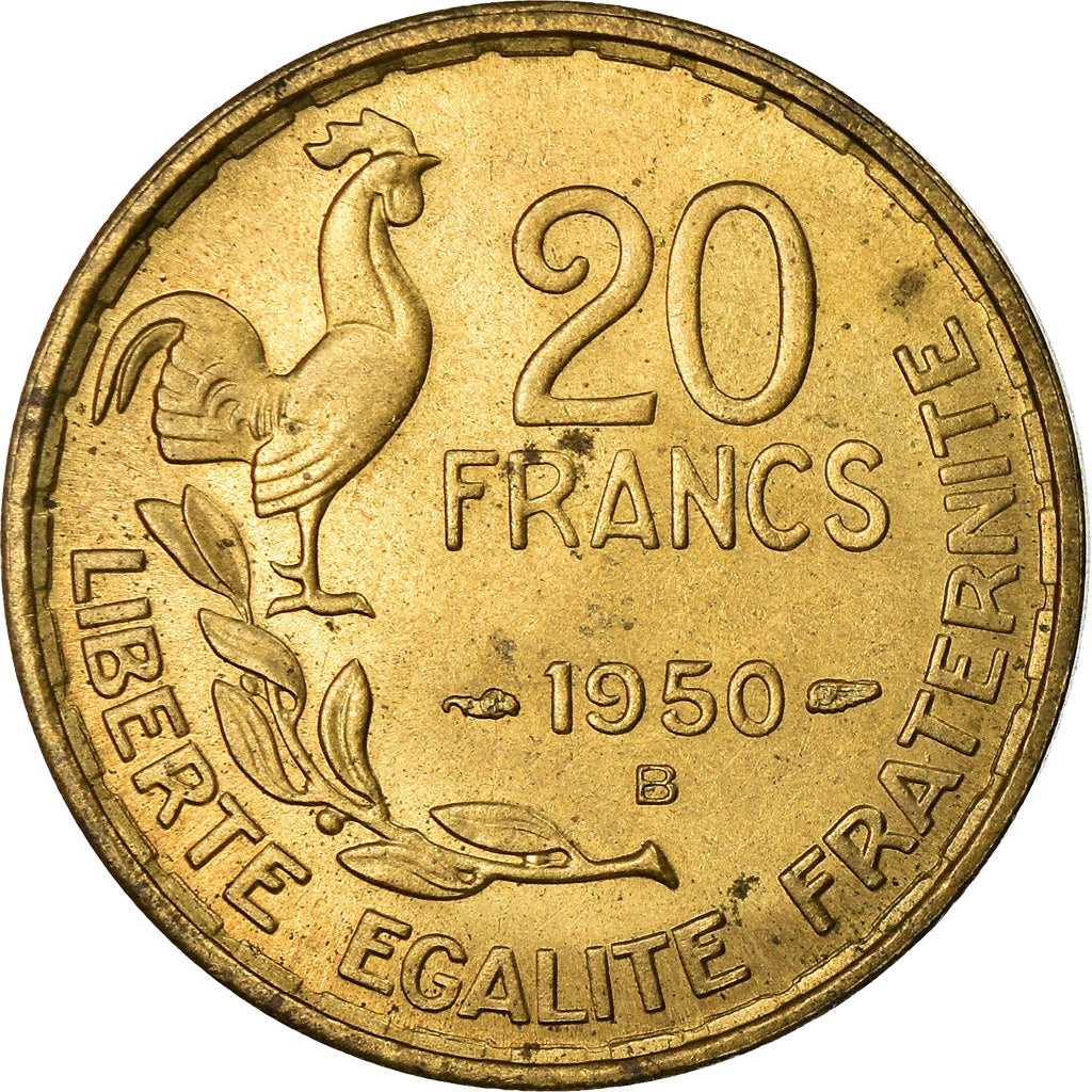 Coin, France, Guiraud, 20 Francs, 1950, Beaumont - Le Roger, AU(55-58)