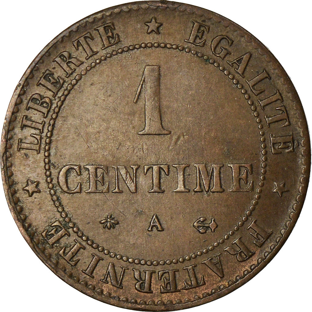 Moneta, Francja, Cérès, Centime, 1879, Paris, AU(55-58), Bronze, KM:826.1
