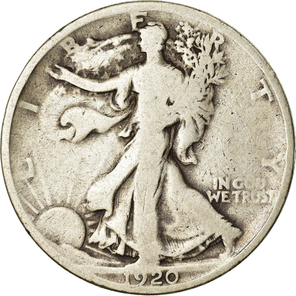 Coin, United States, Walking Liberty Half Dollar, Half Dollar, 1920, U.S. Mint