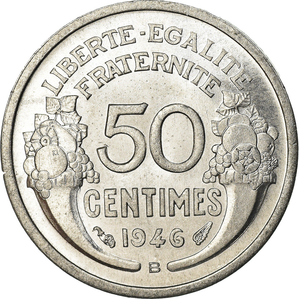 Coin, France, Morlon, 50 Centimes, 1946, Beaumont - Le Roger, MS(63), Aluminum