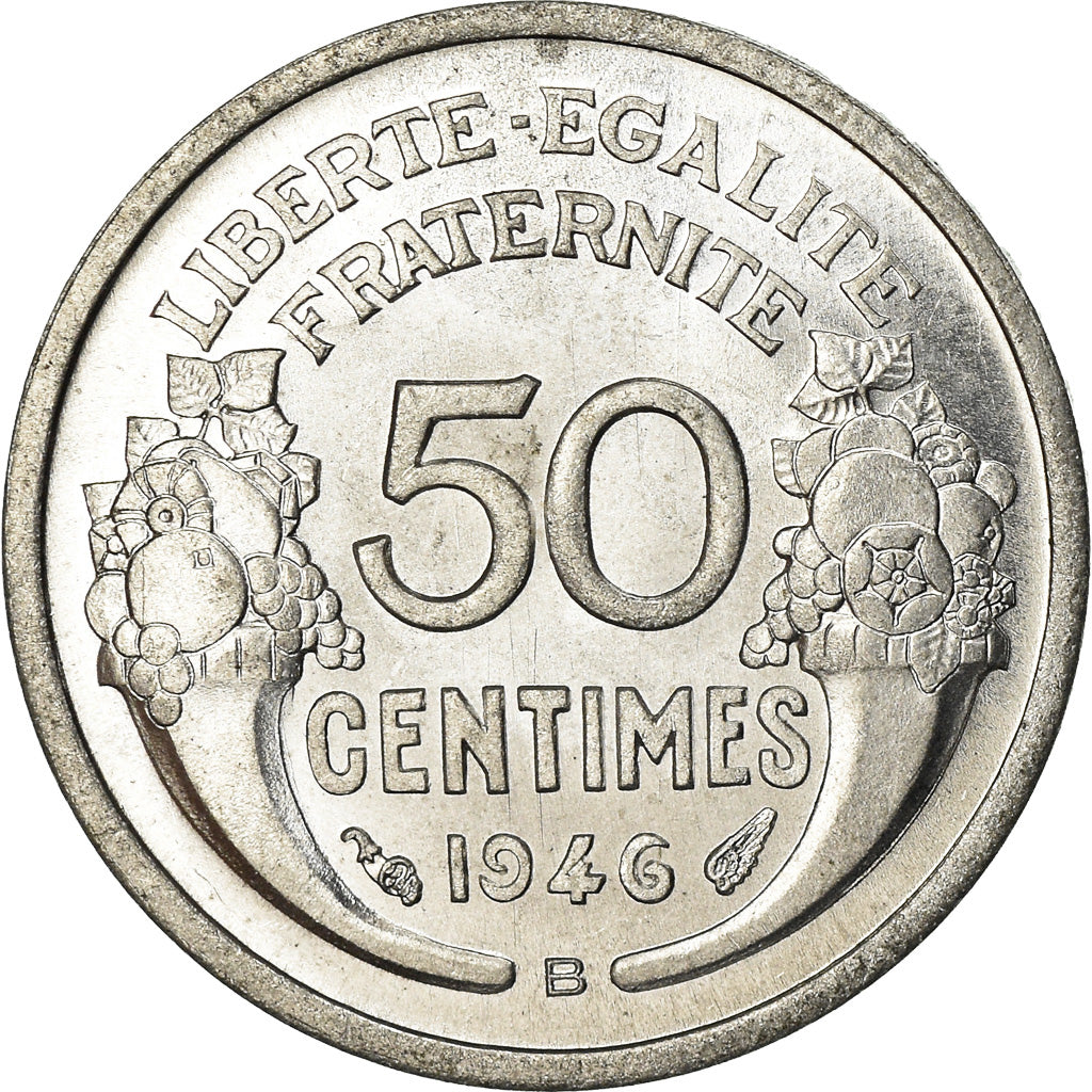 Coin, France, Morlon, 50 Centimes, 1946, Beaumont - Le Roger, MS(63), Aluminum