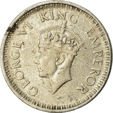 Coin, INDIA-BRITISH, George VI, 1/4 Rupee, 1943, EF(40-45), Silver, KM:547
