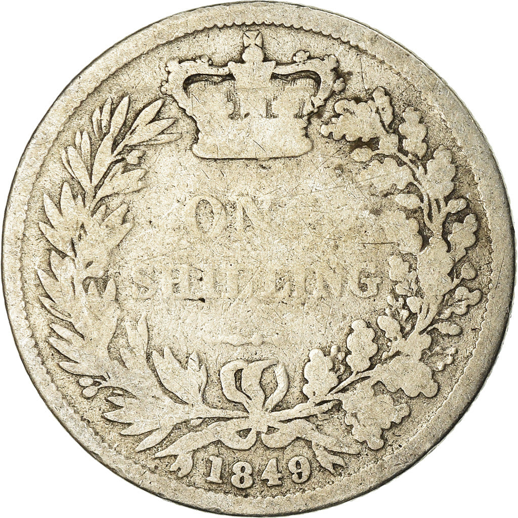 Coin, Great Britain, Victoria, Shilling, 1849, F(12-15), Silver, KM:734.1