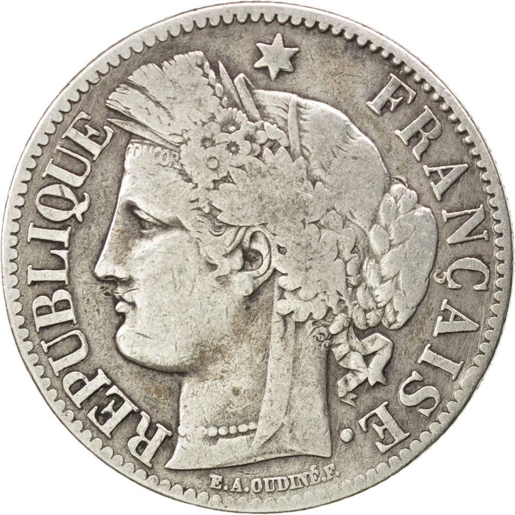Troisième République, 2 Francs Cérès, 1872 K, KM 817.2
