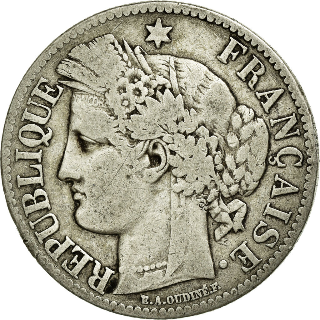 Moneta, Francia, Cérès, 2 Francs, 1881, Paris, MB, Argento, KM:817.1