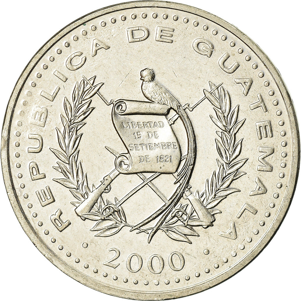 Moneda, Guatemala, 25 Centavos, 2000, EBC, Cobre - níquel, KM:278.6