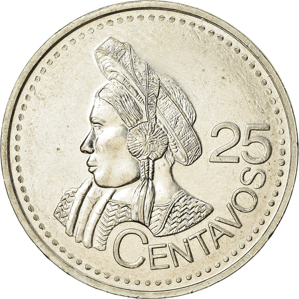 Moneda, Guatemala, 25 Centavos, 2000, EBC, Cobre - níquel, KM:278.6