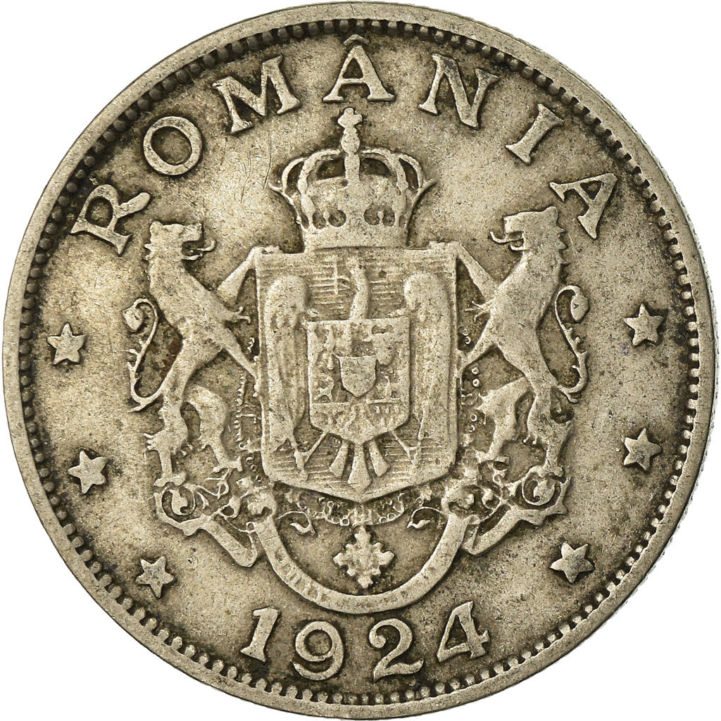 Coin, Romania, Ferdinand I, 2 Lei, 1924, VF(30-35), Copper-nickel, KM:47