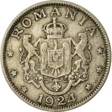 Coin, Romania, Ferdinand I, 2 Lei, 1924, VF(30-35), Copper-nickel, KM:47