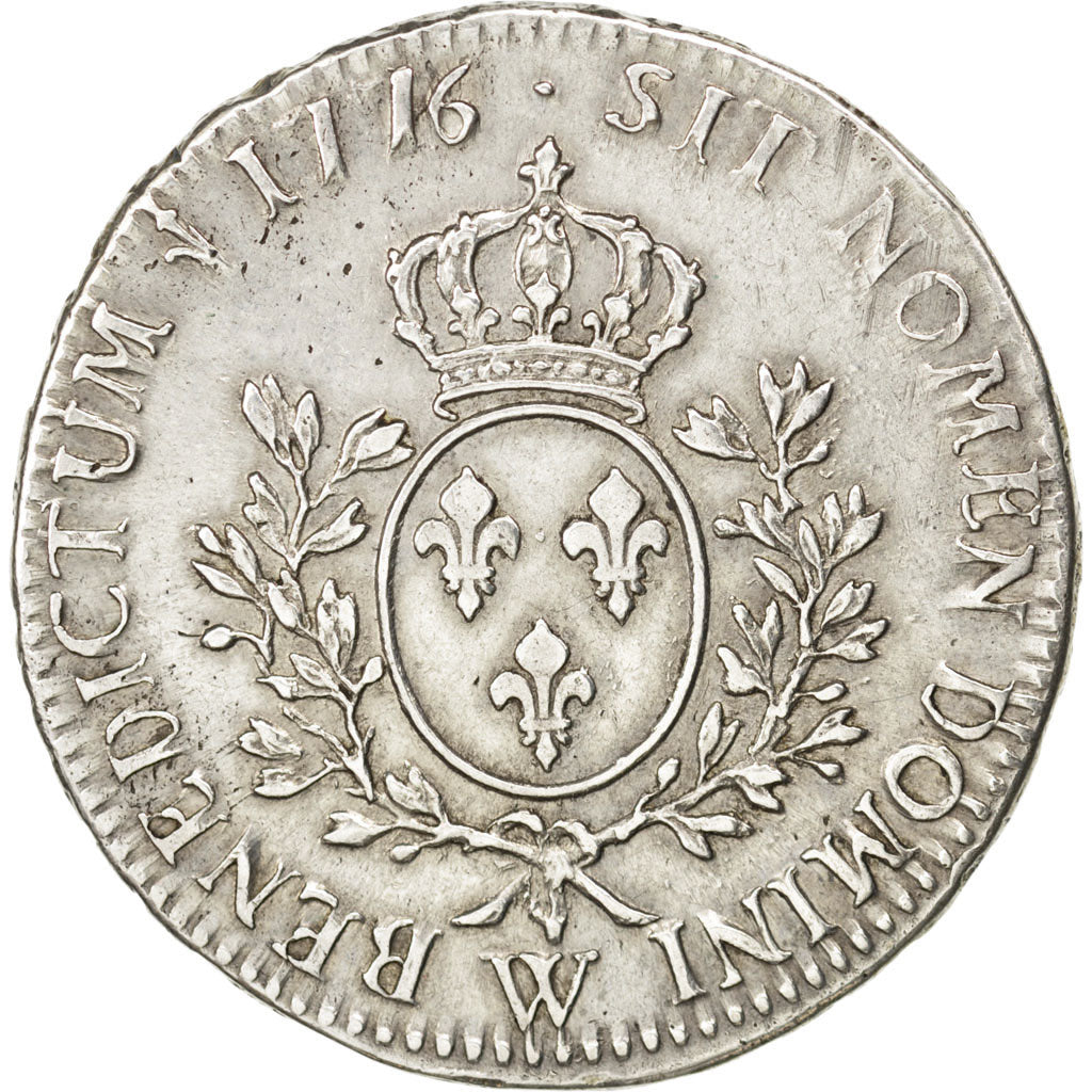 FRANCE, Écu aux branches d'olivier, ECU, 1776, Lille, KM #564.16, AU(50-53), ...