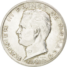 MONACO, 5 Francs, 1960, KM #141, AU(50-53), Silver, Gadoury #152, 12.02
