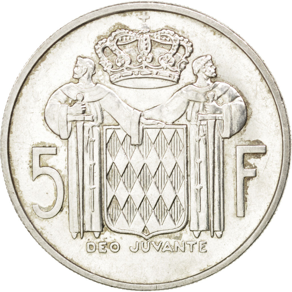 MONACO, 5 Francs, 1960, KM #141, AU(50-53), Silver, Gadoury #152, 12.02