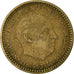 Moneda, España, Francisco Franco, caudillo, Peseta, 1965, BC+, Aluminio -
