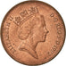 Coin, Great Britain, Elizabeth II, 2 Pence, 1992, EF(40-45), Copper Plated