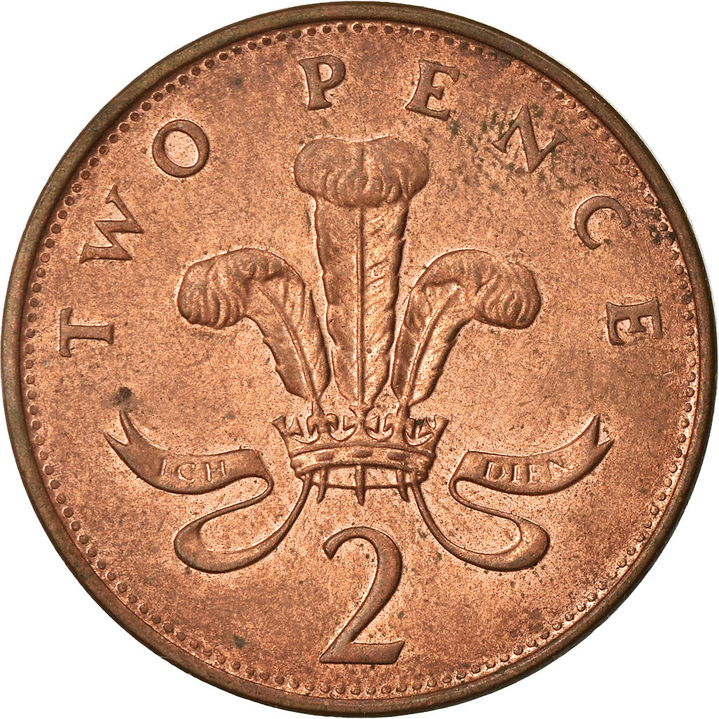 Coin, Great Britain, Elizabeth II, 2 Pence, 1992, EF(40-45), Copper Plated