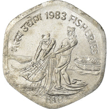 Coin, INDIA-REPUBLIC, 20 Paise, 1983, EF(40-45), Aluminum, KM:46