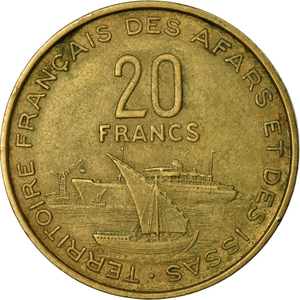 Coin, FRENCH AFARS & ISSAS, 20 Francs, 1968, Paris, EF(40-45), Aluminum-Bronze
