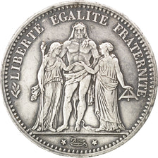 FRANCE, Hercule, 5 Francs, 1874, Paris, KM #820.1, EF(40-45), Silver, Gadoury...