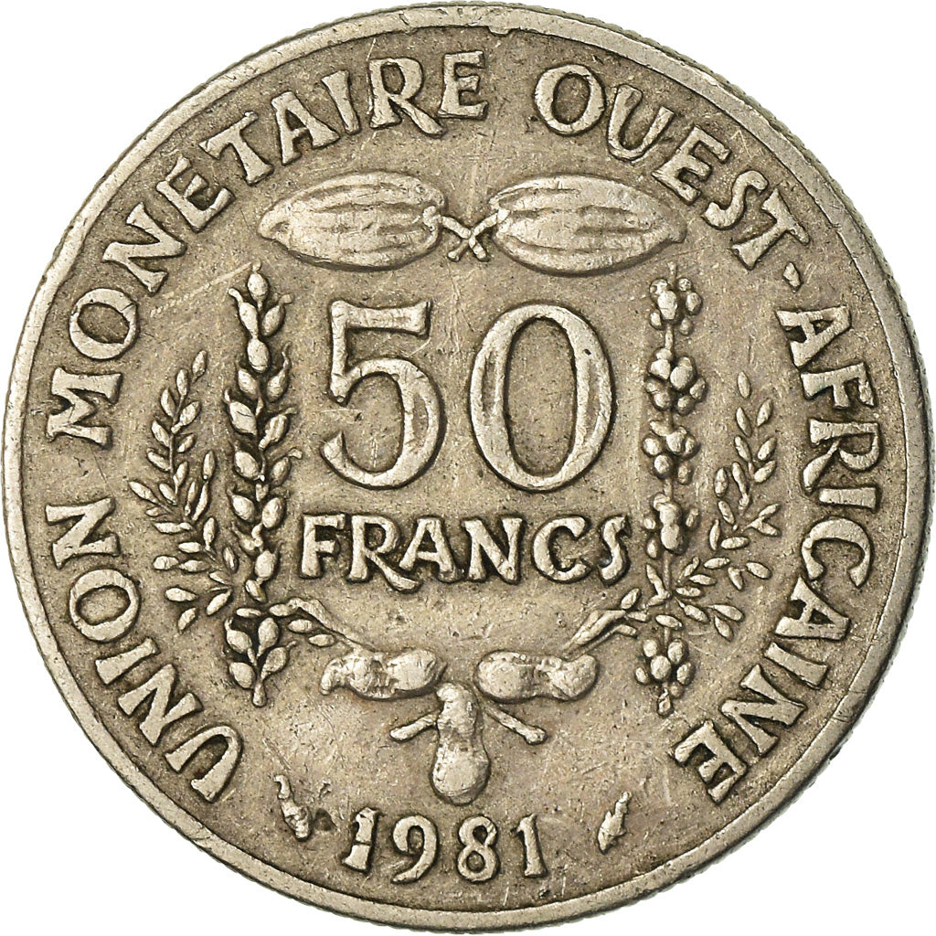 Munten, West Afrikaanse Staten, 50 Francs, 1981, ZF, Copper-nickel, KM:6