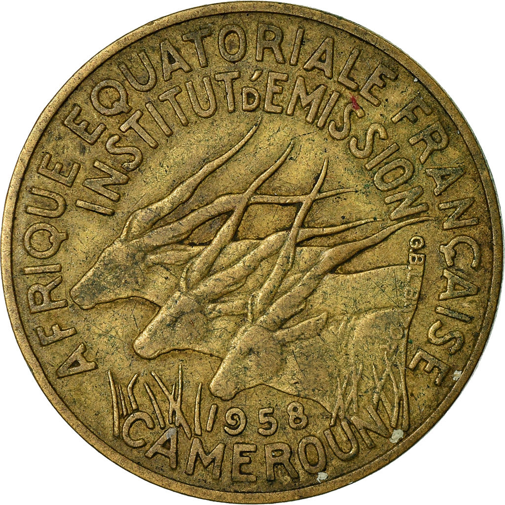 Coin, Cameroon, 10 Francs, 1958, VF(30-35), Aluminum-Bronze, KM:11