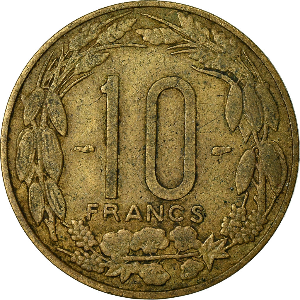 Coin, Cameroon, 10 Francs, 1958, VF(30-35), Aluminum-Bronze, KM:11
