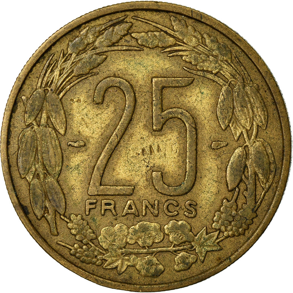 Coin, Cameroon, 25 Francs, 1958, VF(30-35), Aluminum-Bronze, KM:12
