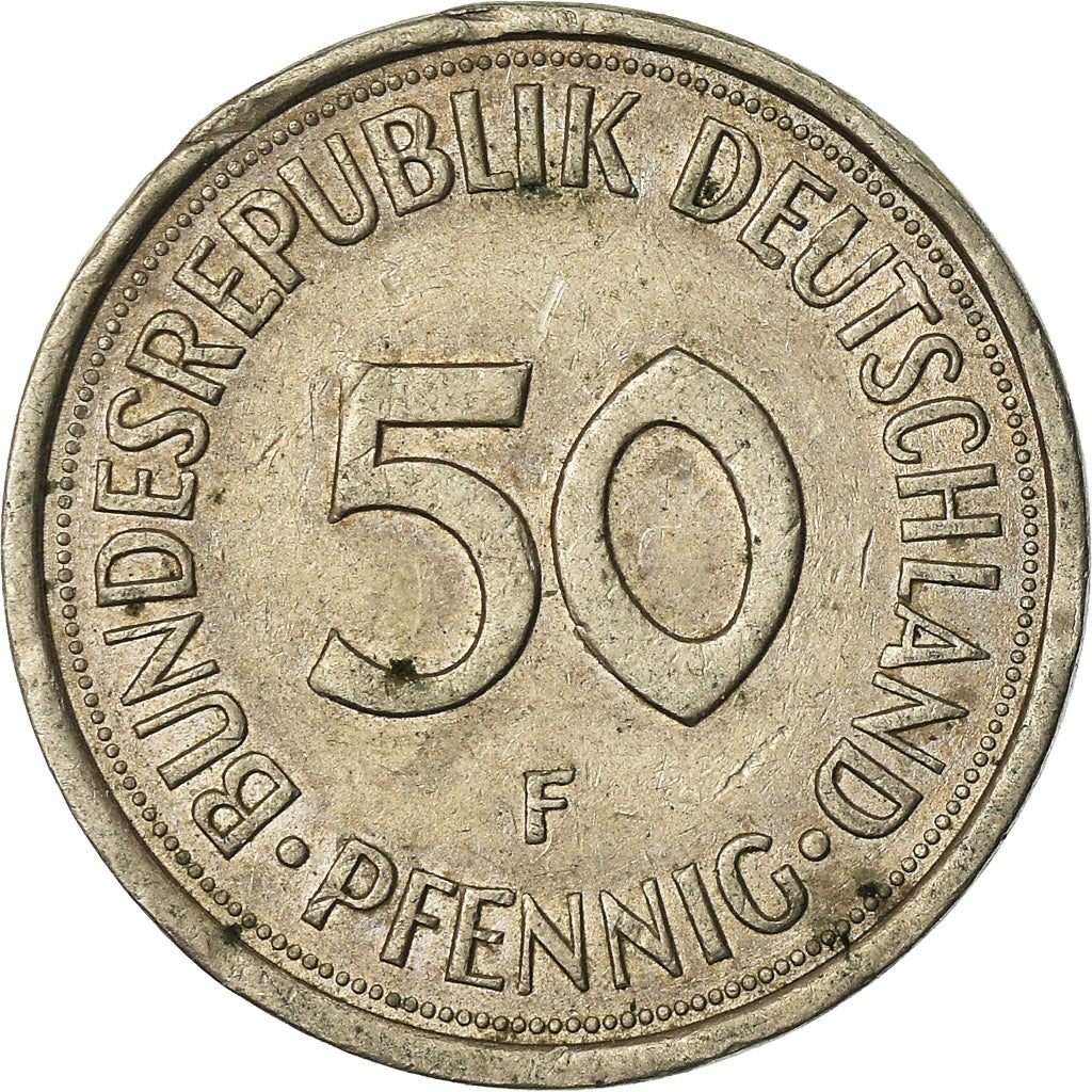 Münze, Bundesrepublik Deutschland, 50 Pfennig, 1975, Stuttgart, SS