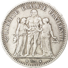 FRANCE, Hercule, 5 Francs, 1874, Paris, KM #820.1, VF(30-35), Silver, Gadoury...