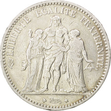 FRANCE, Hercule, 5 Francs, 1874, Paris, KM #820.1, VF(30-35), Silver, Gadoury...