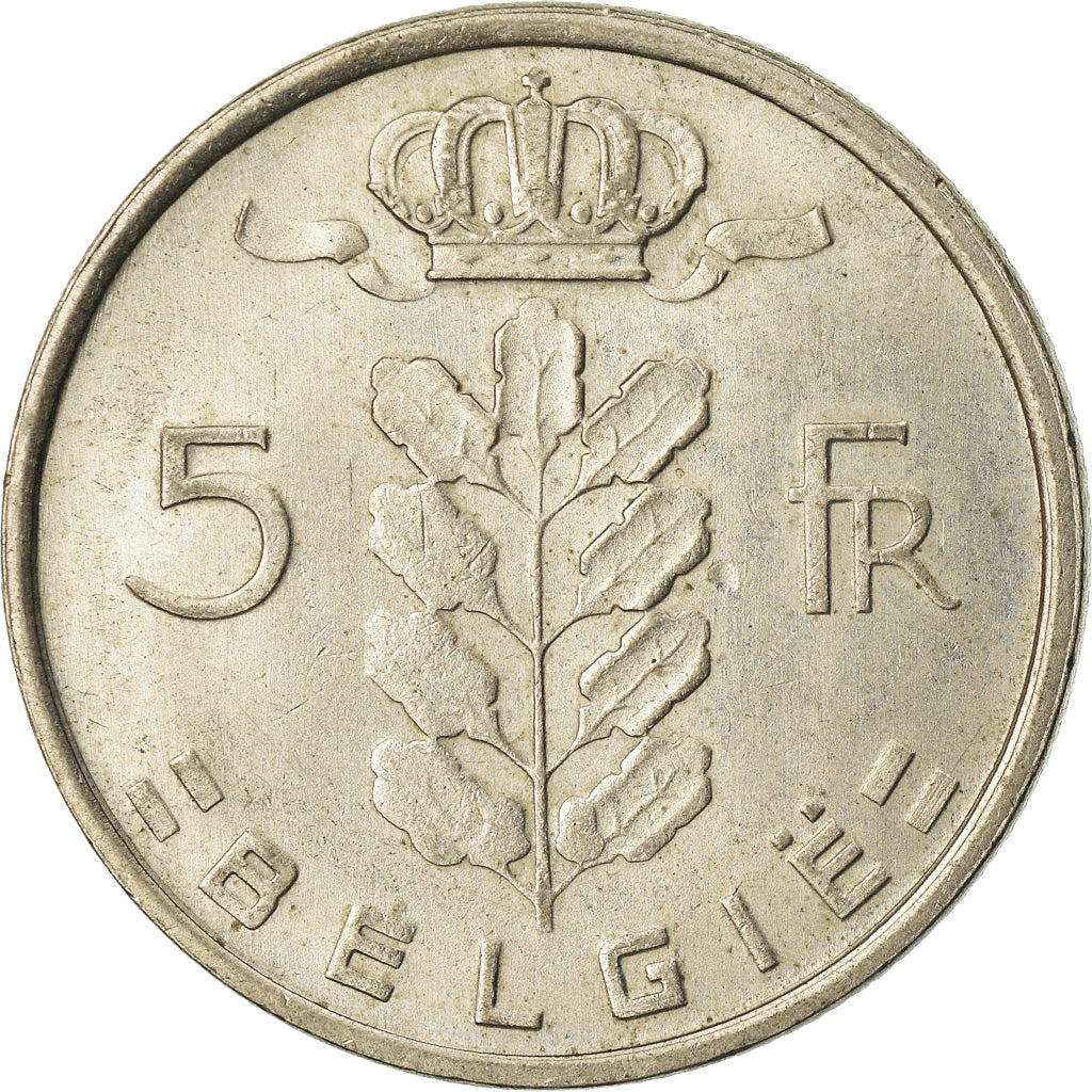 Coin, Belgium, 5 Francs, 5 Frank, 1977, AU(55-58), Copper-nickel, KM:135.1