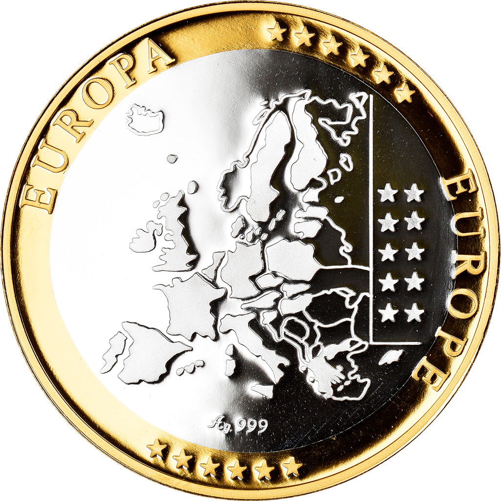 Belgium, Medal, Euro, Europa, Politics, Society, War, MS(65-70), Silver