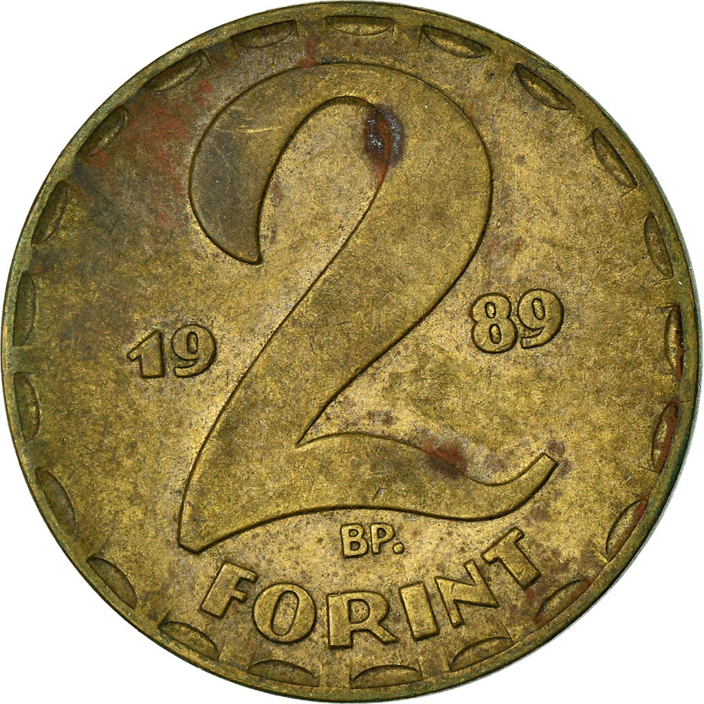 Moneta, Węgry, 2 Forint, 1989, VF(30-35), Mosiądz, KM:591