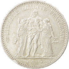 FRANCE, Hercule, 5 Francs, 1875, Paris, KM #820.1, EF(40-45), Silver, Gadoury...