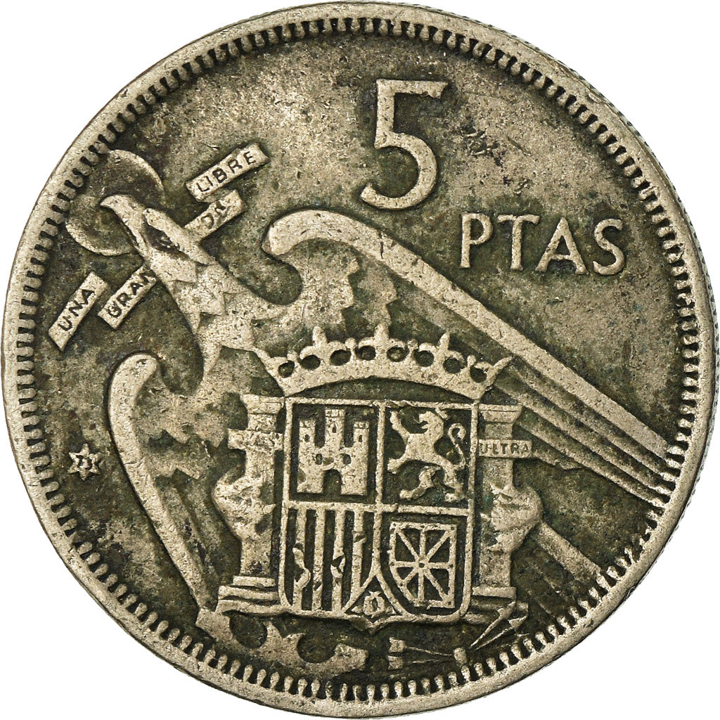 Munten, Spanje, Caudillo and regent, 5 Pesetas, 1973, FR+, Copper-nickel, KM:786