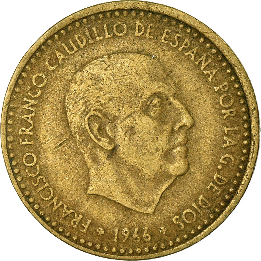 Coin, Spain, Francisco Franco, caudillo, Peseta, 1967, EF(40-45)