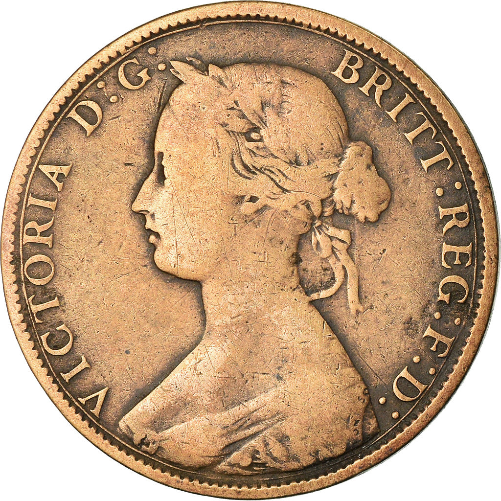 Moneda, Gran Bretaña, Victoria, 1/2 Penny, 1862, BC+, Bronce, KM:748.2
