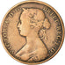 Moneda, Gran Bretaña, Victoria, 1/2 Penny, 1862, BC+, Bronce, KM:748.2