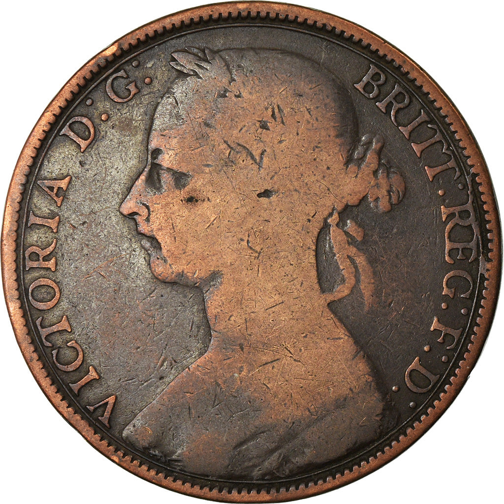 Coin, Great Britain, Victoria, Penny, 1890, VF(20-25), Bronze, KM:755
