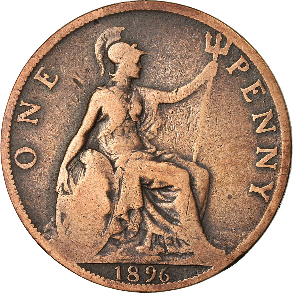 Coin, Great Britain, Victoria, Penny, 1896, F(12-15), Bronze, KM:790