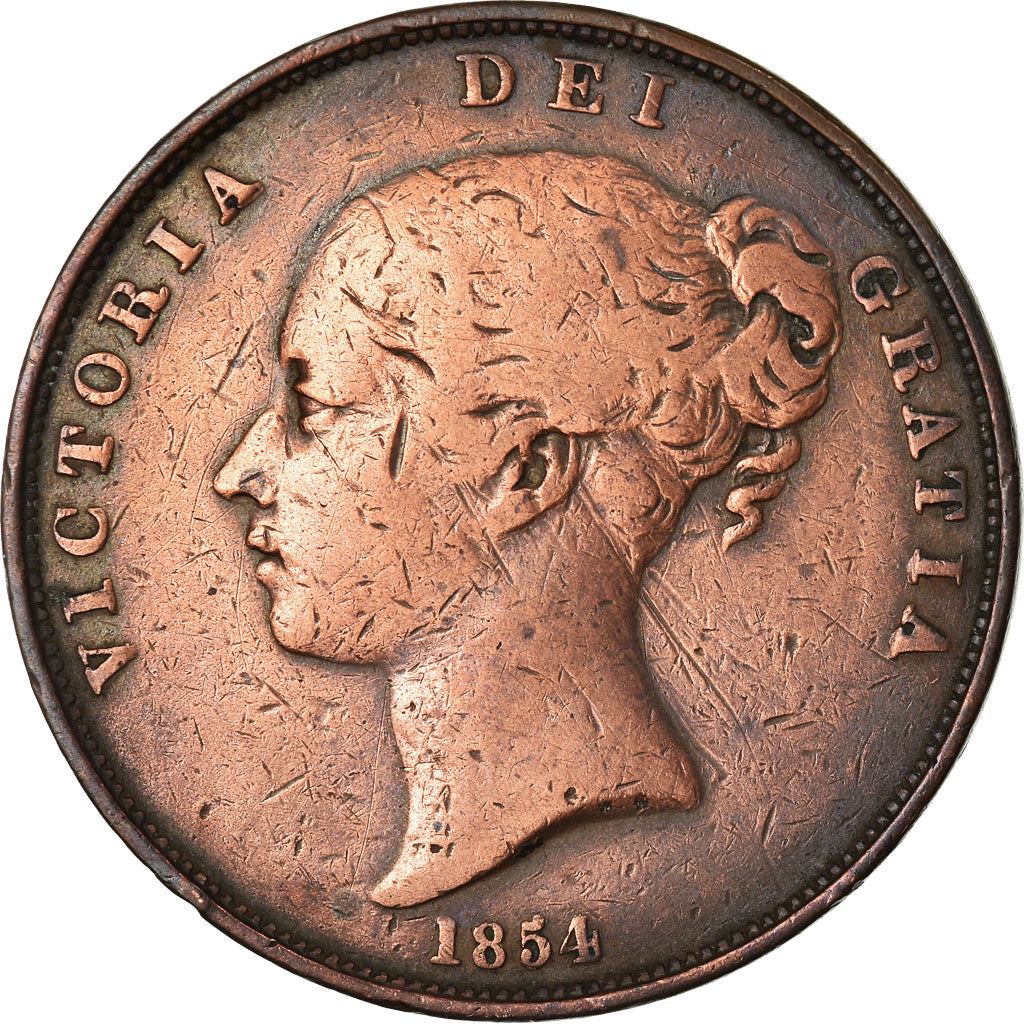 Coin, Great Britain, Victoria, Penny, 1854, VF(20-25), Copper, KM:739
