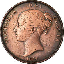 Coin, Great Britain, Victoria, Penny, 1854, VF(20-25), Copper, KM:739