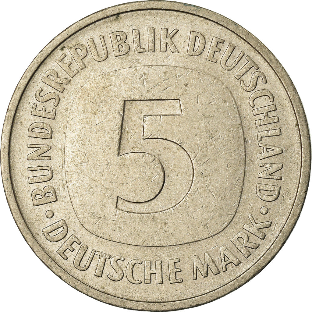 Coin, GERMANY - FEDERAL REPUBLIC, 5 Mark, 1980, Munich, EF(40-45), Copper-Nickel