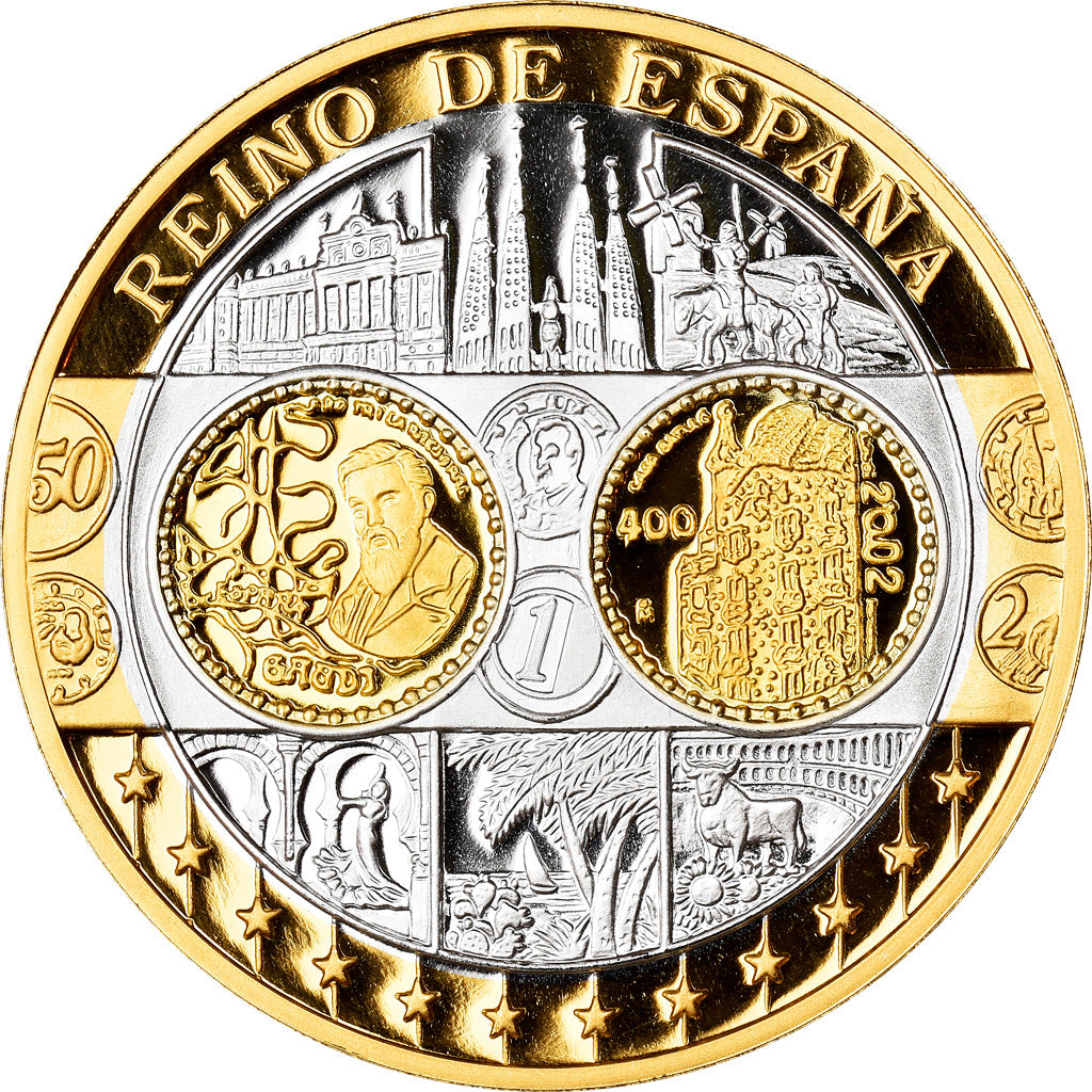 Spain, Medal, Euro, Europa, Politics, Society, War, MS(65-70), Silver