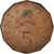 Moneda, Tanzania, 5 Senti, 1966, BC+, Bronce, KM:1