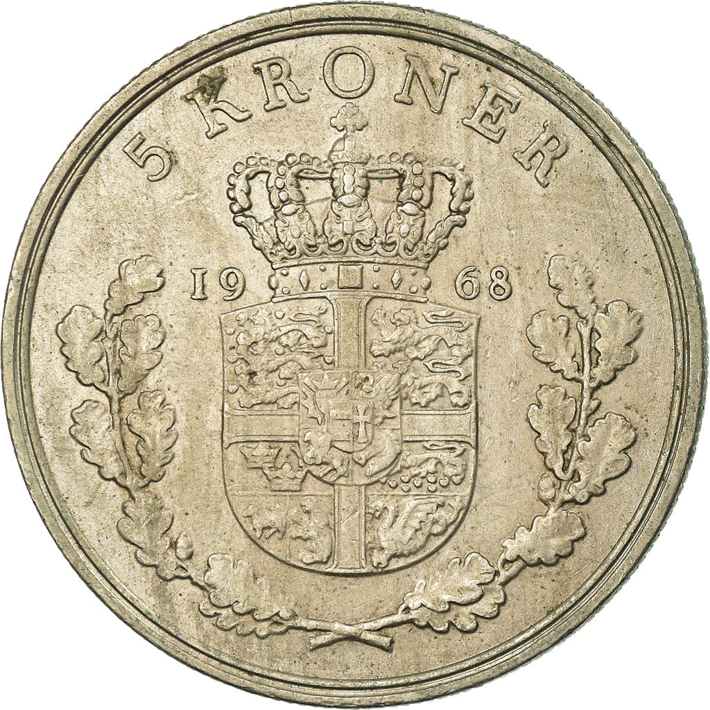 Münze, Dänemark, Frederik IX, 5 Kroner, 1968, Copenhagen, SS, Copper-nickel